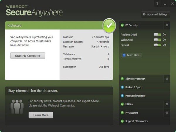 Webroot SecureAnywhere AntiVirus – 50% Discount Screenshots 1