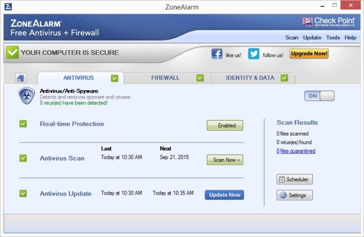 ZoneAlarm FREE ANTIVIRUS + Firewall 2016 Screenshots 2