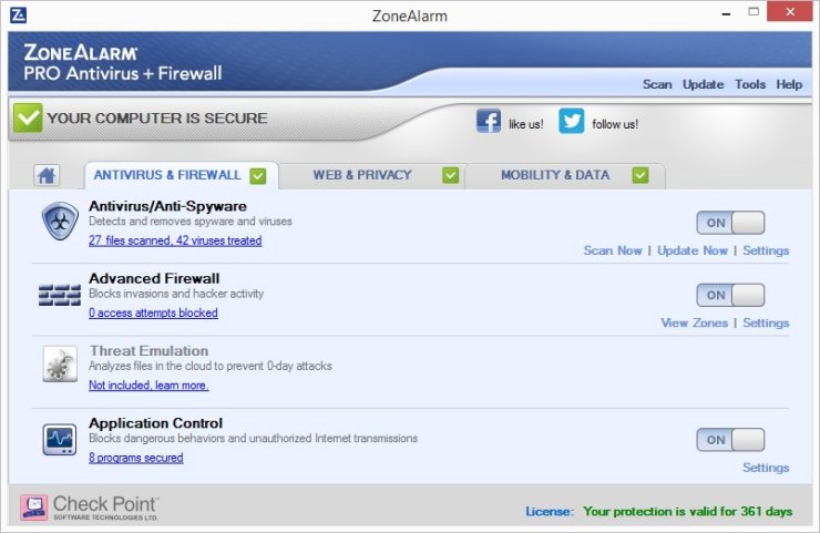 ZoneAlarm PRO ANTIVIRUS + FIREWALL 2016 – 70% OFF Screenshots 2